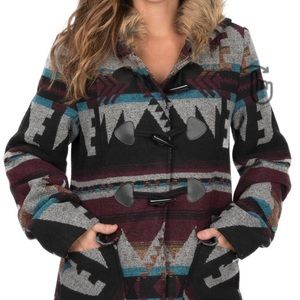 💜Multicolored Aztec print coat Sz small 💜
